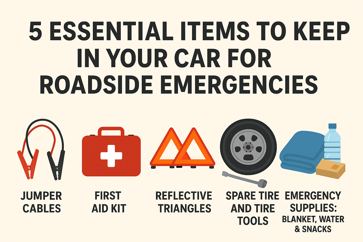 5 Essential Items to Keep in Your Car for Roadside Emergencies_Waterloo Region Towing